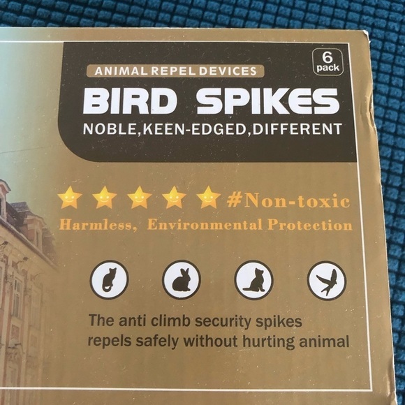 Bird Spikes for  Small Birds Plastic Bird Spikes No More Bird Nests & Poop 6PK - Picture 2 of 4